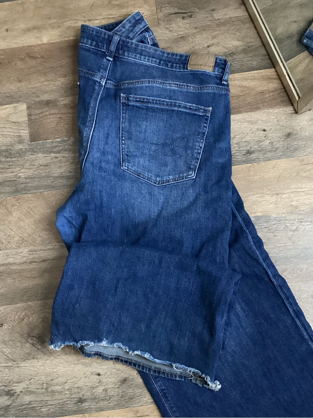 American Eagle Outfitters Wide Leg Dark Blue Jeans - Picture 7 of 8